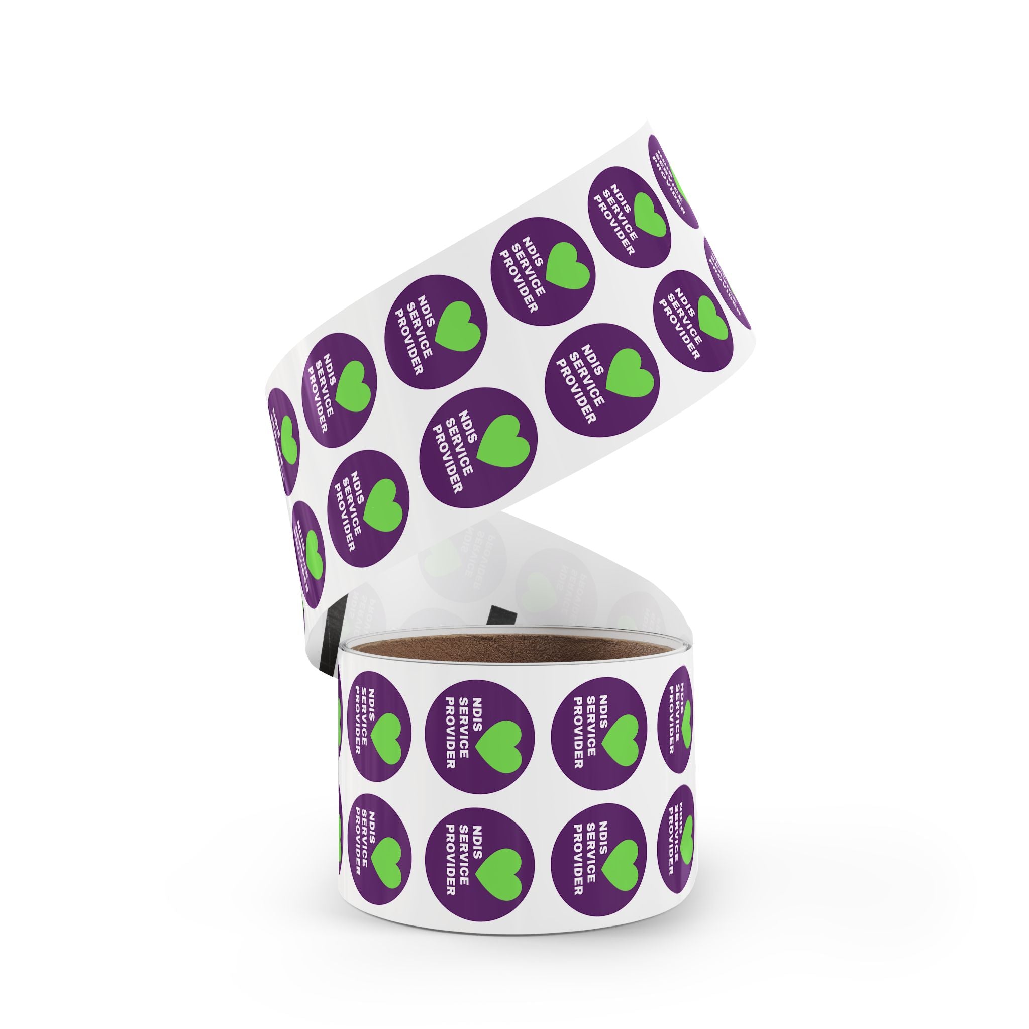 NDIS Provider Round Sticker Rolls - 2 sizes