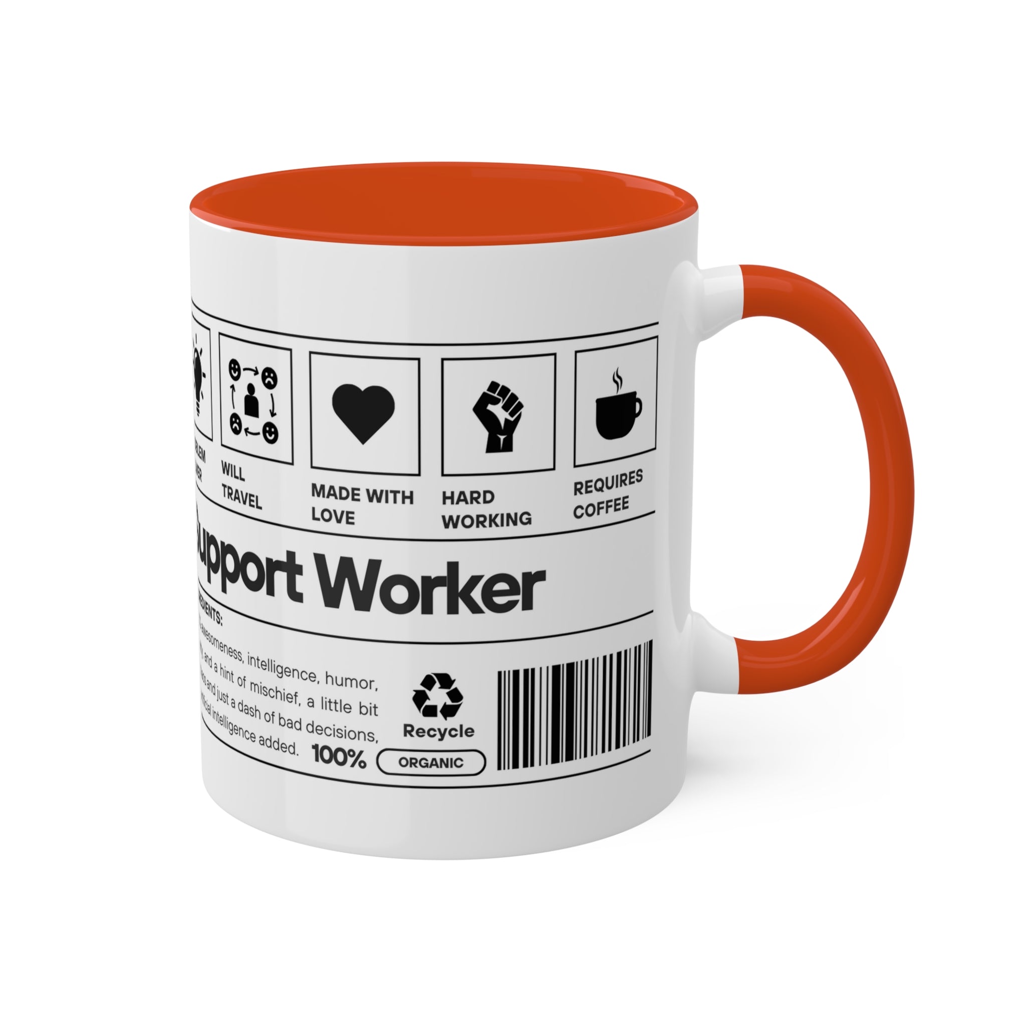 Support Worker Colorful Mugs, 11oz - 12 colours