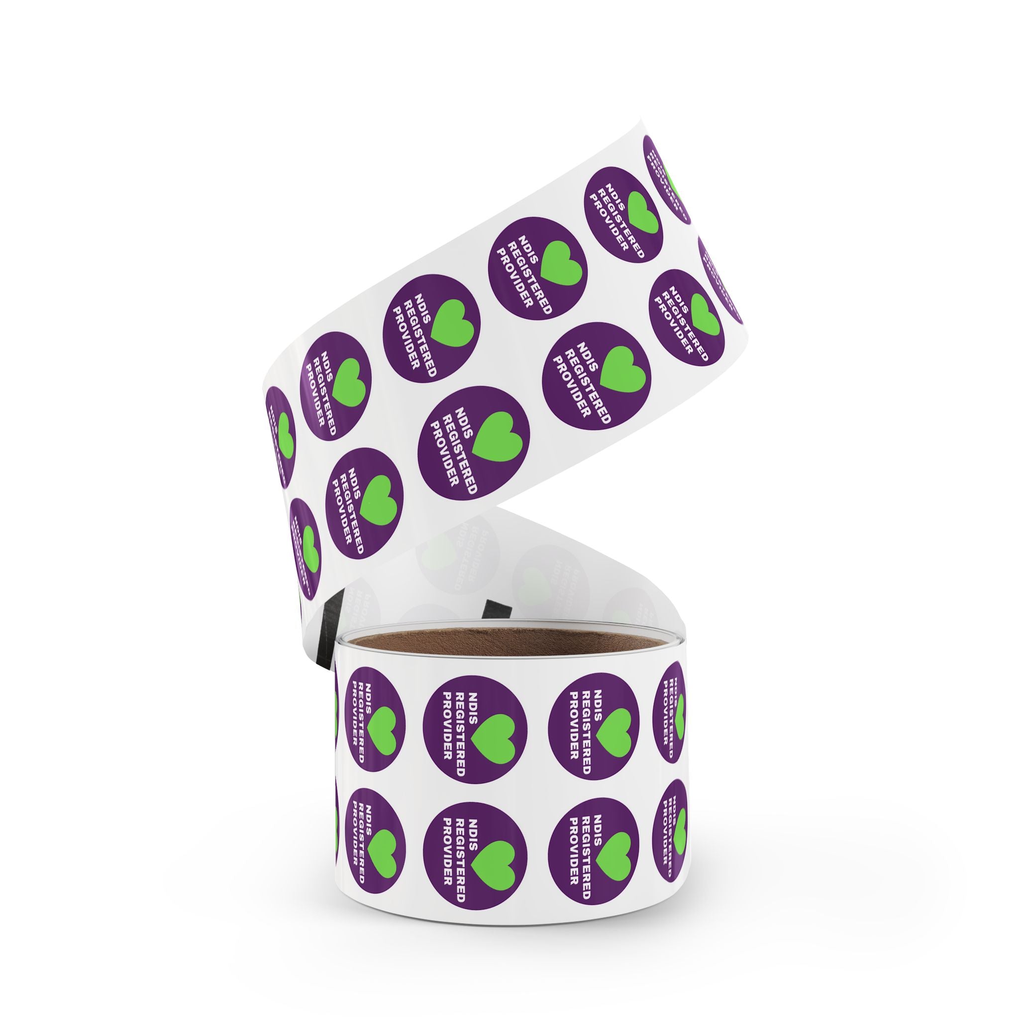 NDIS Provider Round Sticker Rolls - 2 sizes