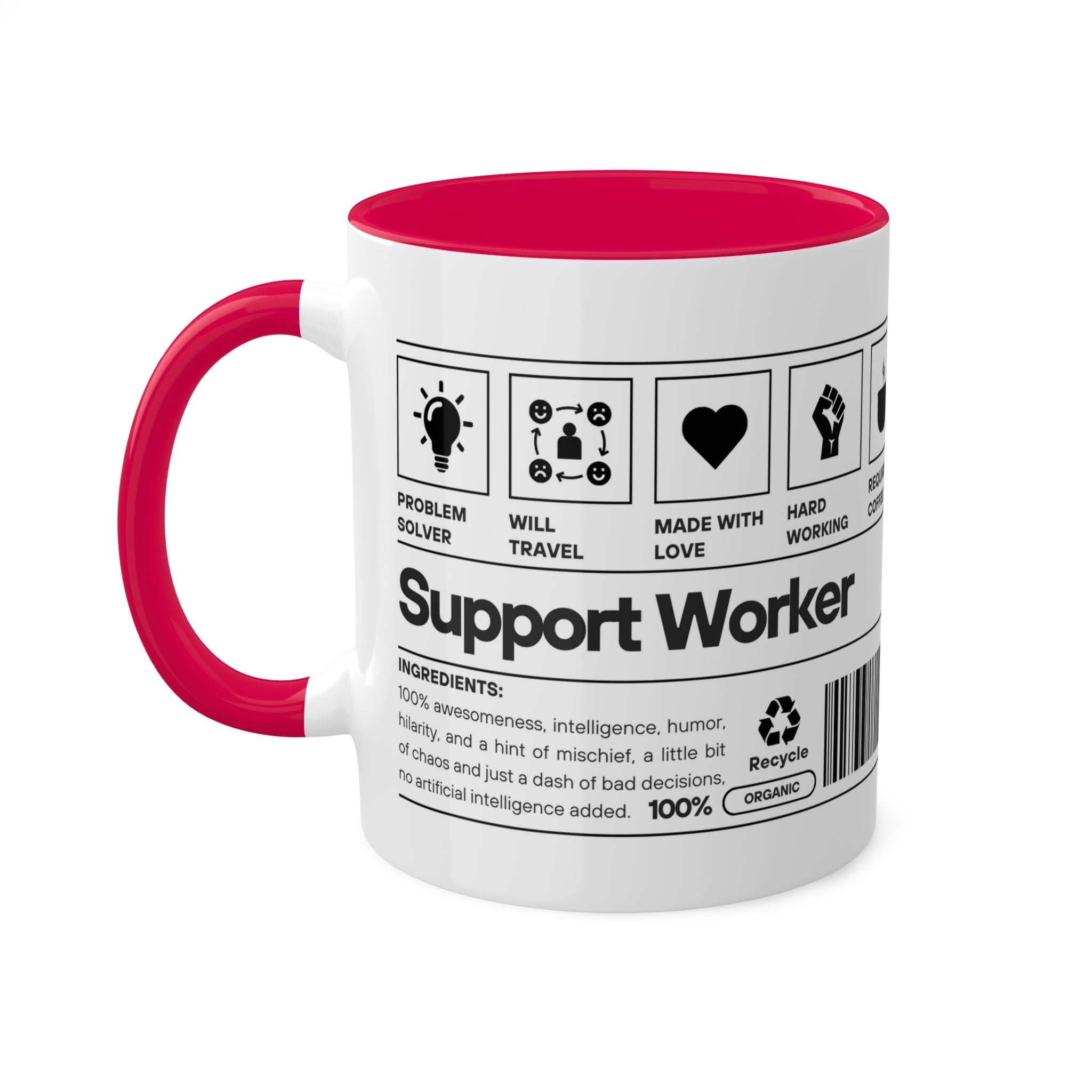 Support Worker Colorful Mugs, 11oz - 12 colours