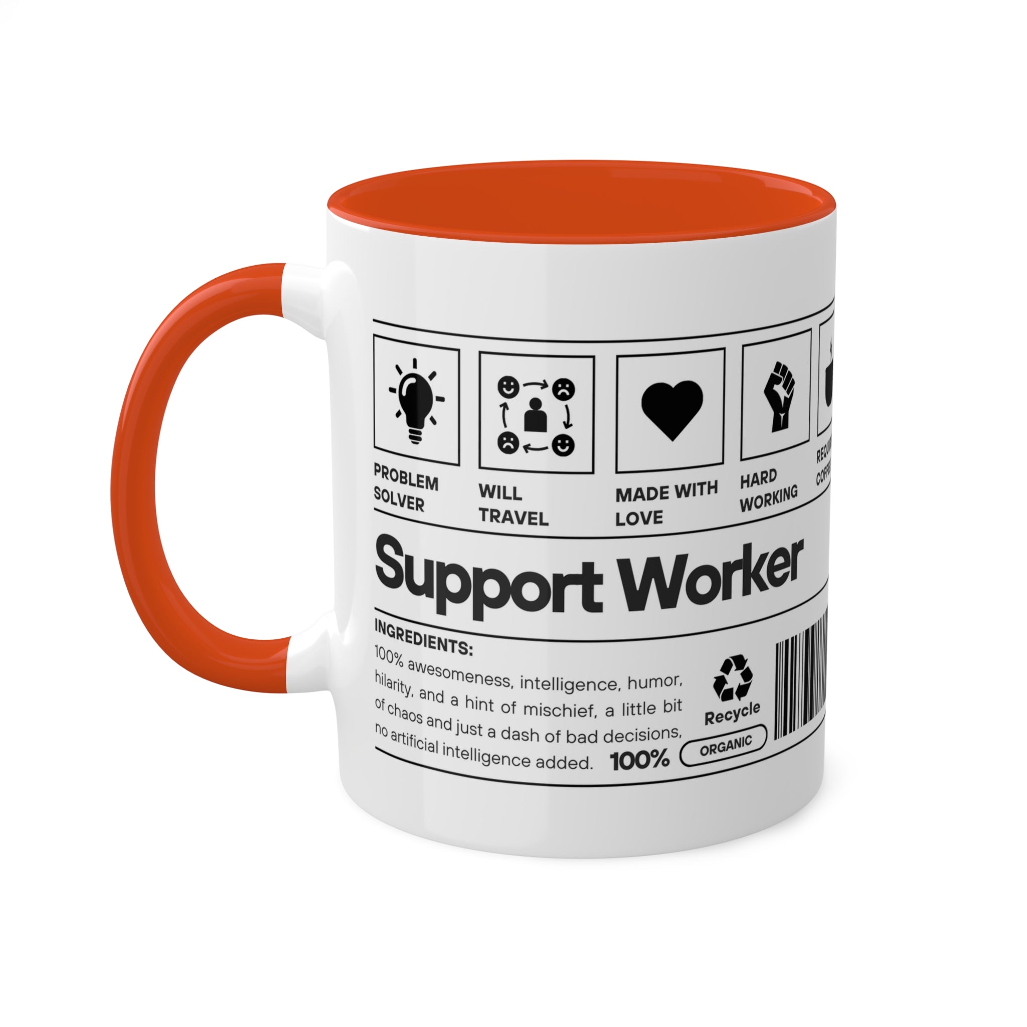 Support Worker Colorful Mugs, 11oz - 12 colours