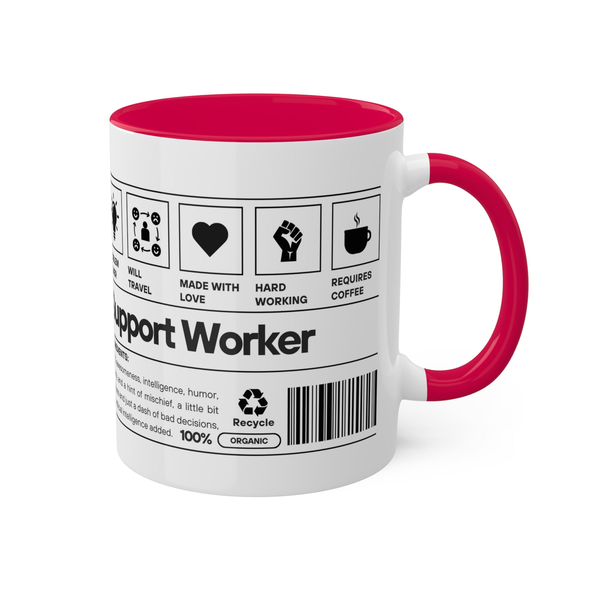 Support Worker Colorful Mugs, 11oz - 12 colours